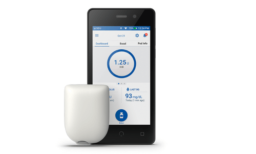Omnipod DASH personal diabetes manager (PDM) & tubeless pod